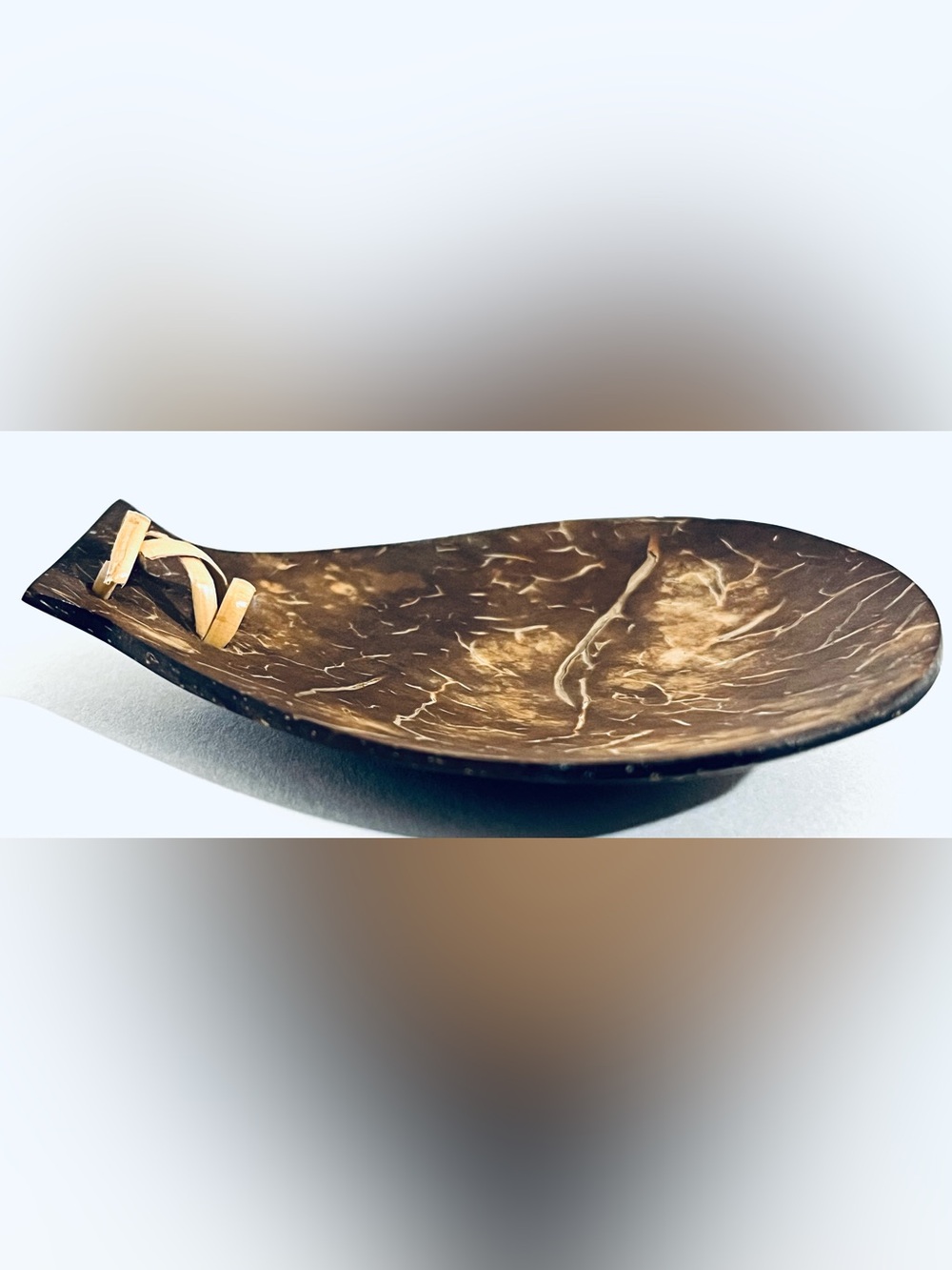 Handmade Coconut Shell Bowl Natural Brown Laced Artisan Decorative Trinket Bowl